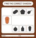 Find the correct shadows game with coffin. worksheet for preschool kids, kids activity sheet