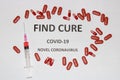 Find Cure for Covid-19 Novel coronavirus world is in need as many drug trials are being conducted worldwide Royalty Free Stock Photo