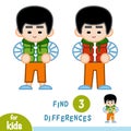 Find differences, Asian boy in the gilet Royalty Free Stock Photo