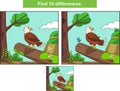 Cartoon eagle. Found 10 differences