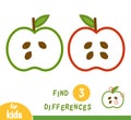 Find differences, game for children, Apple