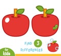 Find differences, game for children, Apple