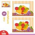 Find differences, education game, Fruit bowl