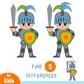 Find differences, education game, Knight