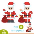 Find differences, education game, Santa Claus