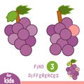 Find differences, game for children, Grapes