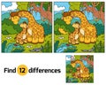 Find differences, game for children (two giraffes)