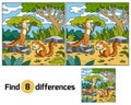 Find differences, game for children (xerus and background)