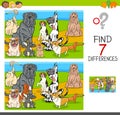 Find differences game with dog characters Royalty Free Stock Photo