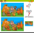 Find differences game with dogs and cats Royalty Free Stock Photo