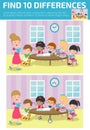 Find differences, Game for kids ,find differences, Brain games, children game, Educational Game for Preschool Children,Vector