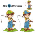 Find differences game (little boy fisher)