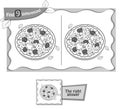 Find 9 differences game pizza black
