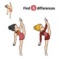 Find differences, The gymnast girl