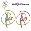 Find differences, The gymnast with a ribbon