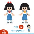 Find differences, Japanese schoolgirl Royalty Free Stock Photo