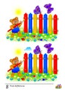 Find 8 differences. Logic puzzle game for children and adults. Printable page for kids brain teaser book.