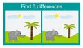 Find 3 differences. Logic puzzle game for children. Preschool worksheet activity Royalty Free Stock Photo