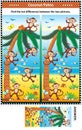 Find the differences picture puzzle with monkeys, beach, coconuts Royalty Free Stock Photo