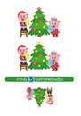 Find differences between pictures. Vector cartoon educational game. Cute pig Royalty Free Stock Photo
