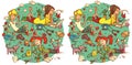 Find 20 Differences Visual Game. Solution in hidden layer