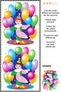 Find the differences visual puzzle - little circus clown