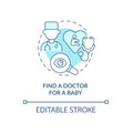 Find doctor for baby blue concept icon