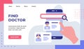 Find doctor finger choose doctor touchscreen smartphone campaign for web website home homepage landing page template