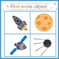 Find an extra object theme space technology Royalty Free Stock Photo