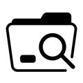 Find folder empty state single isolated icon with solid shape style Royalty Free Stock Photo