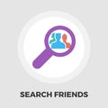Find friends icon flat
