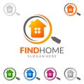 Find Home, Real estate vector logo Design with Unique Home Royalty Free Stock Photo