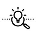 Find idea icon, outline black style