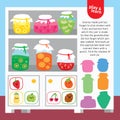 Find Jam Bottle Sticker Game Printable Template