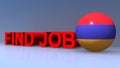 Find job with Armenia flag on blue