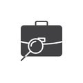 Find job, portfolio search icon vector, filled flat sign, solid pictogram isolated on white. Royalty Free Stock Photo