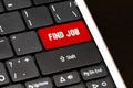 Find job on Red Enter Button on black keyboard Royalty Free Stock Photo