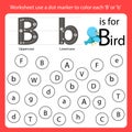 Find the letter Worksheet use a dot marker to color each B