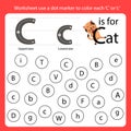 Find the letter Worksheet use a dot marker to color each C