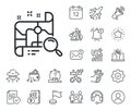 Search map line icon. Find location address sign. Salaryman, gender equality and alert bell. Vector