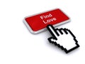 Find love button on white