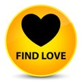 Find love elegant yellow round button