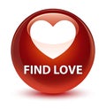 Find love glassy brown round button