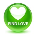 Find love glassy green round button