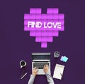 Find Love Heart Technology Graphic Concept
