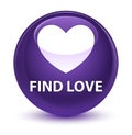 Find love glassy purple round button