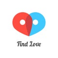 Find love mark with transparent pins