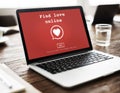 Find Love Online Valentines Romance Love Heart Dating Concept Royalty Free Stock Photo