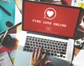 Find Love Online Valentines Romance Love Heart Dating Concept Royalty Free Stock Photo
