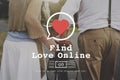 Find Love Online Valentines Romance Love Heart Dating Concept Royalty Free Stock Photo